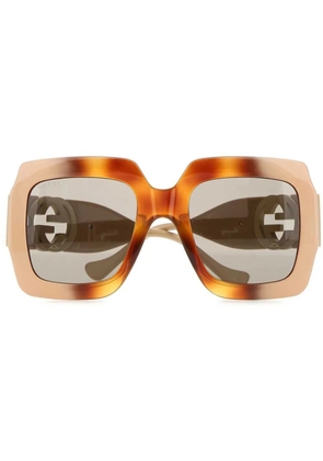 Gucci Eyewear chain-strap square sunglasses - Brown