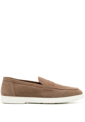 Doucal's penny-slot suede loafers - Brown