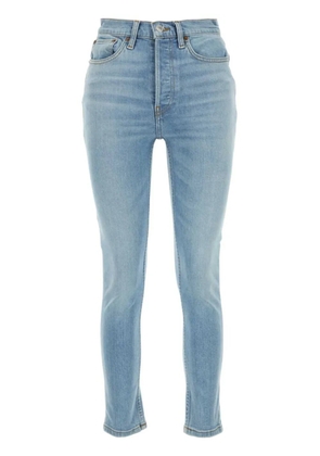 RE/DONE logo-patch skinny jeans - Blue