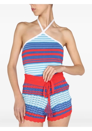 Gallo striped halter-neck top - Blue