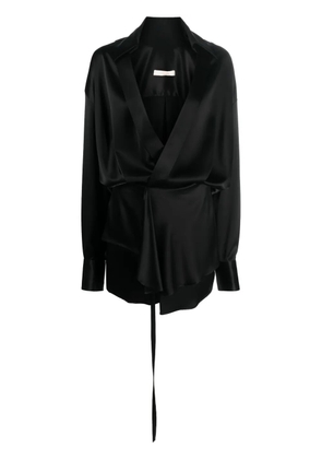 Ssheena V-neck long-sleeve minidress - Black