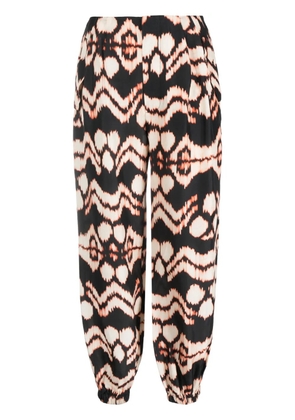 Ulla Johnson abstract-print straight trousers - Black