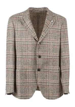 LUIGI BIANCHI MANTOVA checked button blazer - Neutrals