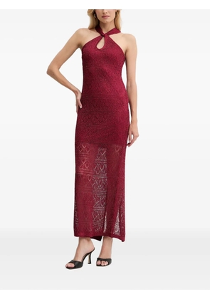 GUESS USA halterneck knitted maxi dress - Red