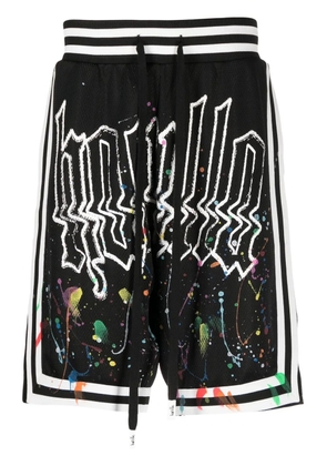 Haculla paint-splatter logo basketball shorts - Black