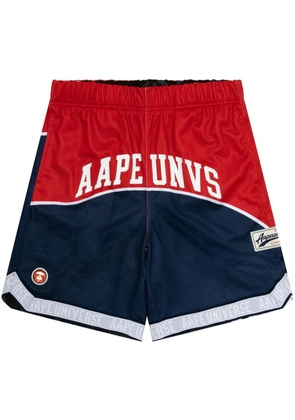 AAPE BY *A BATHING APE® mix-print reversible track shorts - Blue