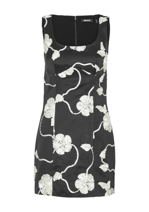 ROTATE BIRGER CHRISTENSEN flower mini dress - Black