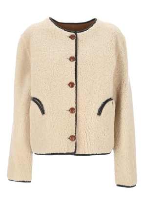 Blazé Milano button-fastening shearling jacket - Neutrals
