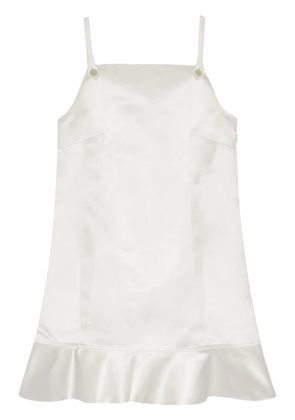 GANNI flared-hem satin mini dress - Neutrals