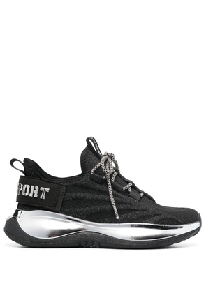 Plein Sport metallic-logo sneakers - Black