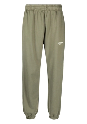 Represent logo-print cotton track pants - Green