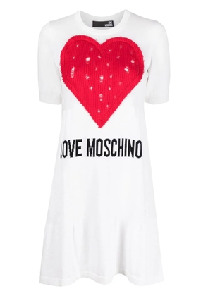 Love Moschino logo-print T-shirt dress - White