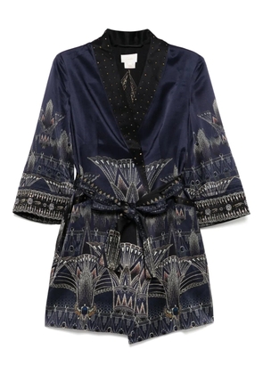 Camilla roll-collar pajama jacket - Blue