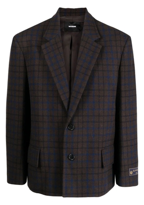 We11done grid-pattern single-breasted blazer - Brown