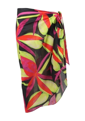 Louisa Ballou floral-pattern midi skirt - Black