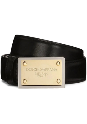 Dolce & Gabbana logo-tag leather belt - Black