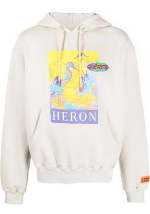 Heron Preston logo-print cotton hoodie - Neutrals