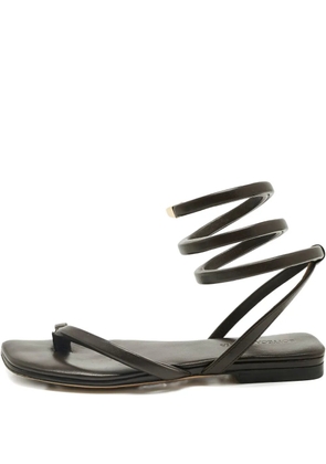Bottega Veneta Pre-Owned spiral-strap leather sandals - Brown