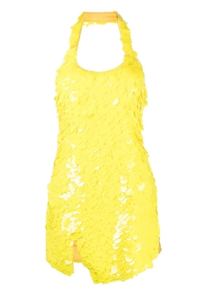 The Attico scale-effect cut-out mini dress - Yellow