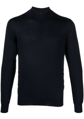 Corneliani half-zip fine-knit jumper - Blue