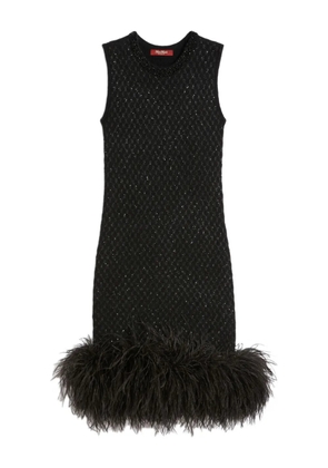 Max Mara Novara beaded feather midi dress - Black