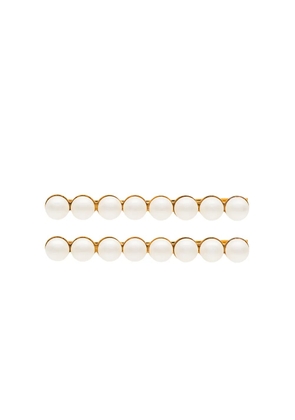 Jennifer Behr Gracie pearl hair slides - White