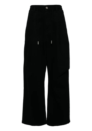 SONGZIO asymmetic drape jeans - Black