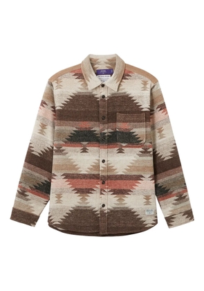 aftermaths long-sleeve ikat-pattern shirt - Neutrals