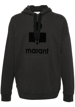 MARANT Miley flocked-logo hoodie - Grey