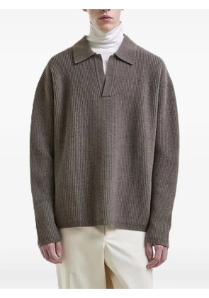 Hevo Taranto ribbed collared sweater - Grey