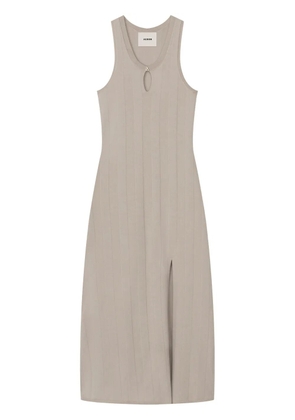 AERON side-slit midi dress - Neutrals