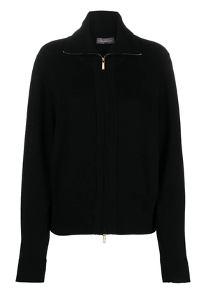 Lorena Antoniazzi spread-collar virgin wool-blend cardigan - Black