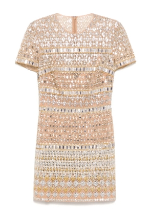 Elie Saab bead-embroidered dress - Brown