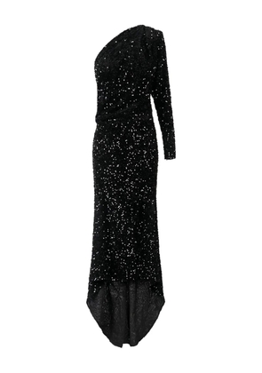Elisabetta Franchi sequin asymmetrical maxi dress - Black