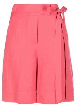 TWINSET tie-waist straight-leg shorts - Pink
