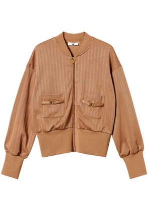 TWINSET jacquard bomber jacket - Brown