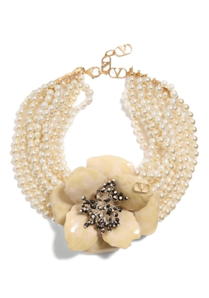 Valentino Garavani Fleur Lumineuse necklace - Neutrals