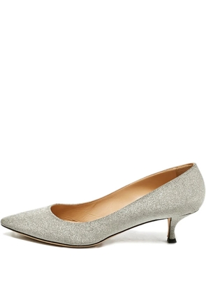 Sergio Rossi Vintage glitter pointed-toe pumps - Silver