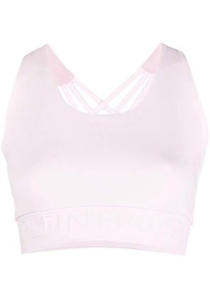 Plein Sport crossover-strap sports bra - Purple