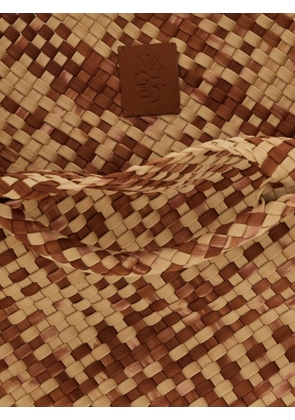 NAGHEDI large St. Barths handwoven two-tone tote bag - Neutrals