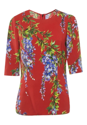 Dolce & Gabbana Pre-Owned floral crepe top - Red