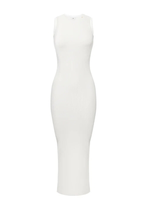 Elisabetta Franchi sleeveless ribbed-knit midi dress - White
