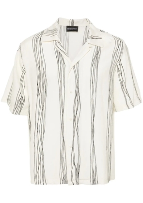 Emporio Armani abstract-print camp-collar shirt - White