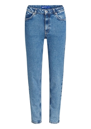 Karl Lagerfeld Jeans logo-patch mid-rise tapered jeans - Blue