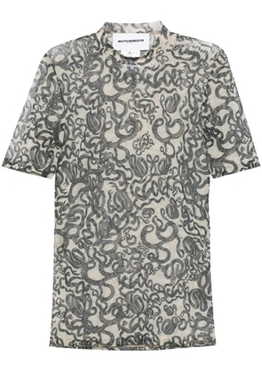 Melitta Baumeister snake-print semi-sheer T-shirt - Multicolour