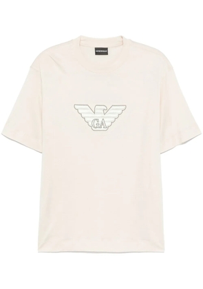 Emporio Armani logo-embroidered T-shirt - Neutrals
