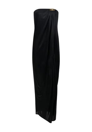 Elisabetta Franchi bare-shoulders logo-plaque maxi dress - Black
