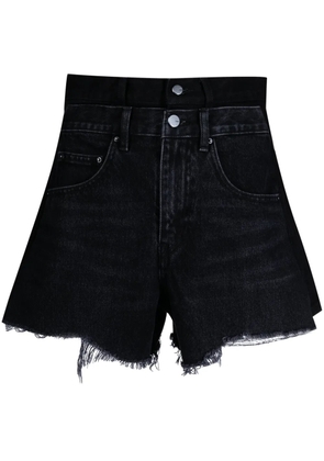 JNBY raw-cut asymmetric denim shorts - Black