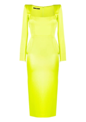Alex Perry square-neck midi dress - Green