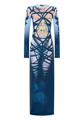 Y/Project graphic-print maxi dress - Blue